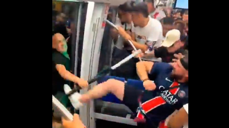 Enfrentamientos entre el PSG-Inter en el Metro de Munich