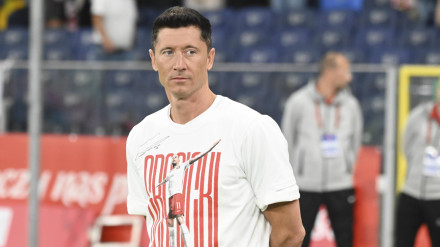 Lewandoswski, con la selección polaca