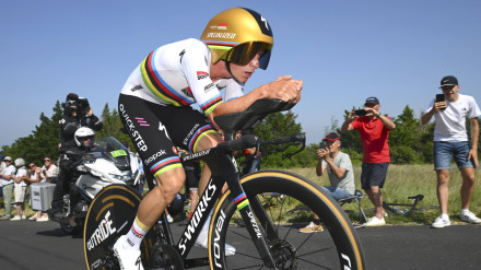 Remco Evenepoel, durante la contrarreloj del Dauphiné