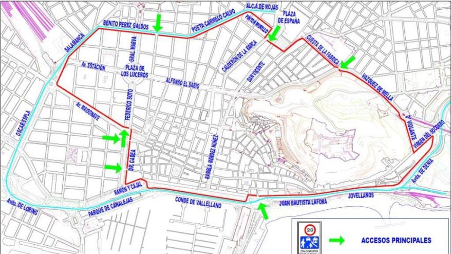 Este es el perímetro que quedará restringido al tráfico a partir del martes 17 de junio.
