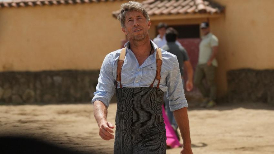 Manuel Escribano, durante el tentadero en la finca Las Tiesas de Victorino Martín