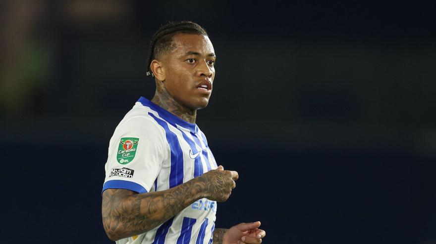 August 27, 2024, Brighton And Hove: Brighton and Hove, England, 27th August 2024. Brighton's Igor Julio during the Carabao Cup match at the AMEX Stadium, Brighton and Hove. (Credit Image: © Paul Terry/CSM via ZUMA Press Wire)