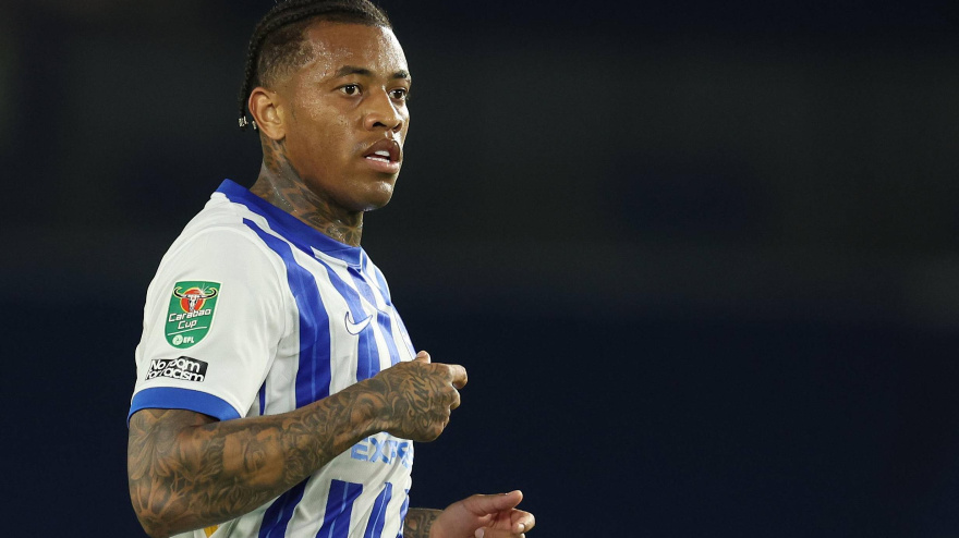 August 27, 2024, Brighton And Hove: Brighton and Hove, England, 27th August 2024. Brighton's Igor Julio during the Carabao Cup match at the AMEX Stadium, Brighton and Hove. (Credit Image: © Paul Terry/CSM via ZUMA Press Wire)