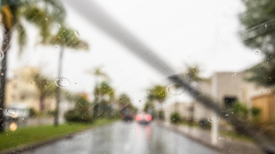 Lluvias torrenciales vistas desde el coche
