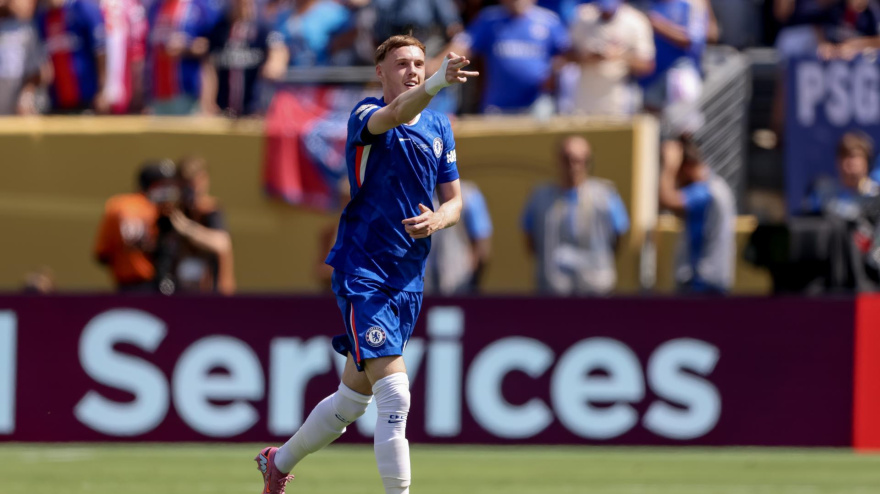 Palmer celebra el gol del Chelsea ante el PSG
