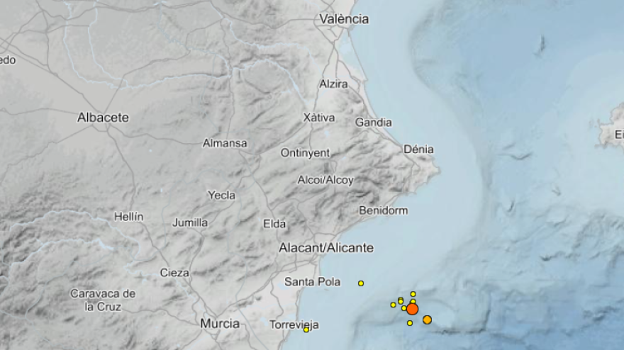 Seísmo localizados en Torrevieja, Santa Pola y Guardamar