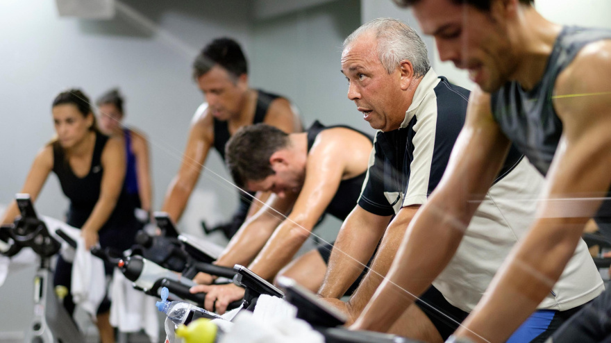 La zona de bicicletas del gimnasio