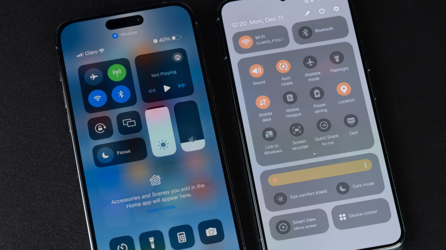Ajustes de un móvil iPhone y Android