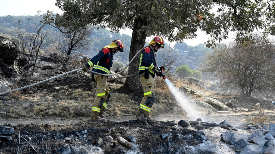 Bomberos alemanes en Plasencia (Extremadura) ayudando a la lucha contra los incendios
