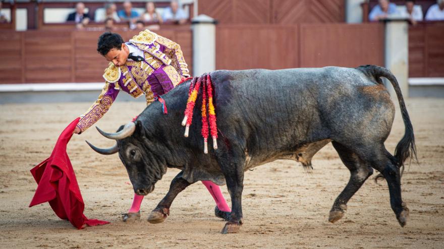 Derechazo de Juan de Castilla al tercer toro de Rehuelga en Las Ventas