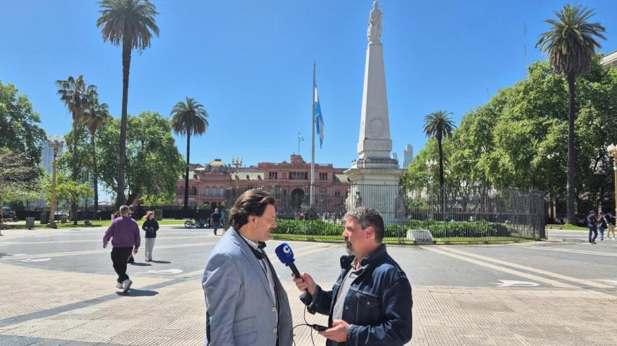 Antonio Rodríguez Miranda, secretario de Emigración en la Plaza de Mayo