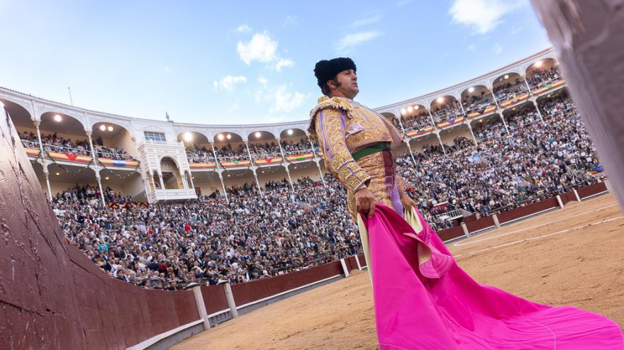Morante de la Puebla, durante su actuación el Día de la Hispanidad en Las Ventas