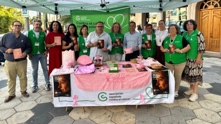 La fachada del ayuntamiento y la Puerta de Almuñécar se iluminan de rosa en el Día Mundial contra el Cáncer de Mama