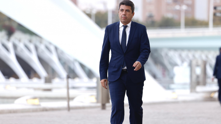 Carlos Mazón, a su llegada al homenaje a las víctimas de la dana