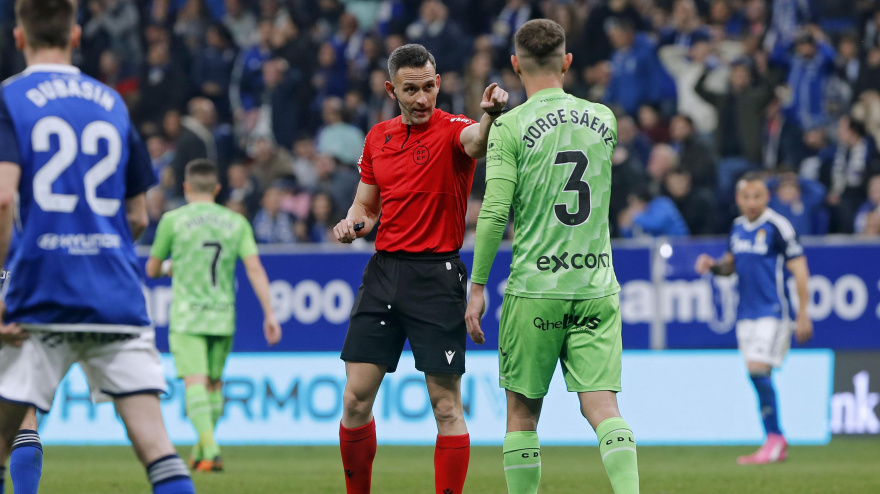 Orellana Cid en un Real Oviedo-CD Leganés en el Carlos Tartiere.