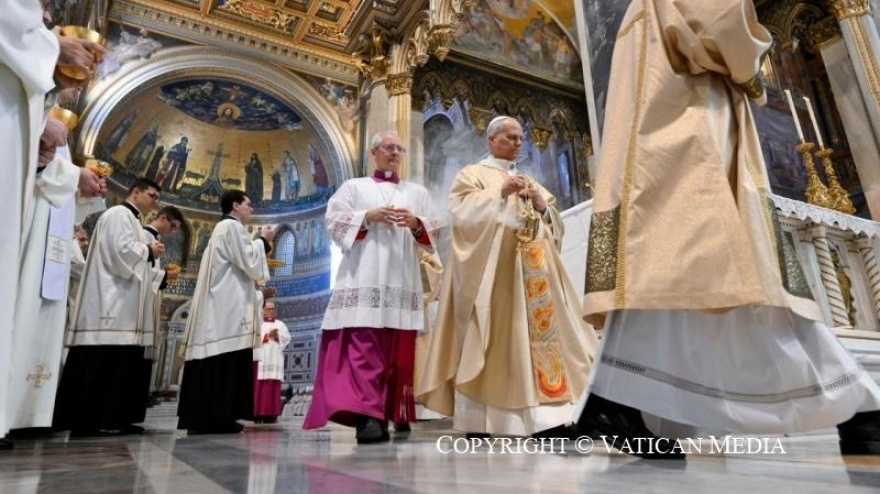 El Papa presidió una Misa en la Basílica de San Juan de Letrán