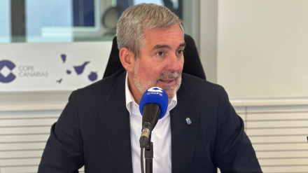 Fernando Clavijo durante la entrevista con Pilar García de la Granja