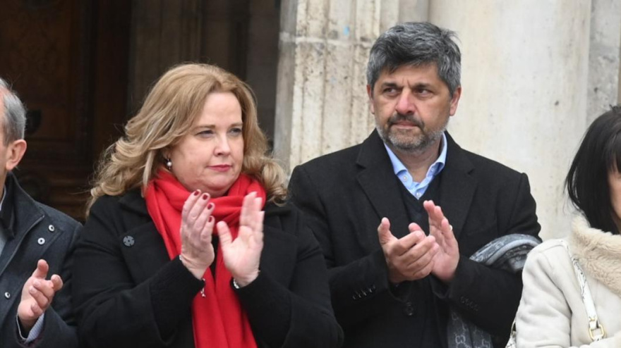 Cristina Ayala y Marcelo Figoli, en la Plaza Mayor de Burgos