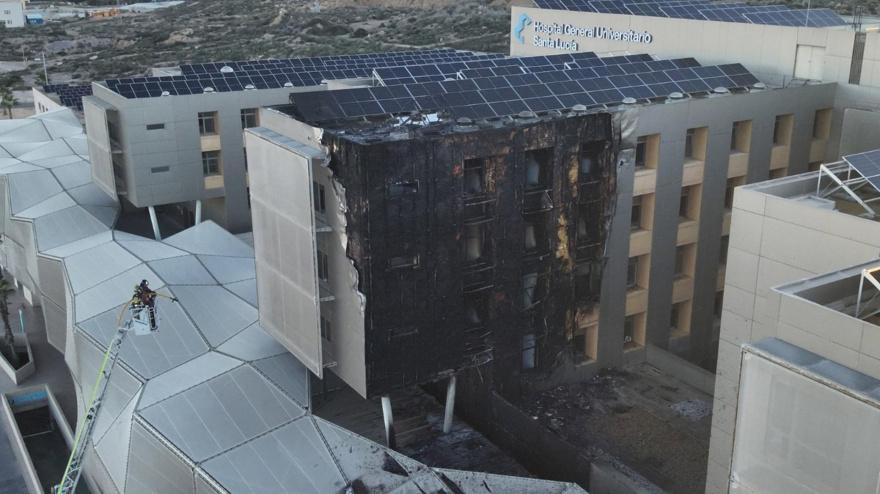Estado del bloque 5 del Santa Lucía tras el incendio