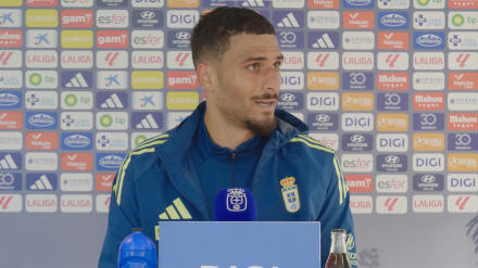 David Carmo, en la sala de prensa de El Requexón