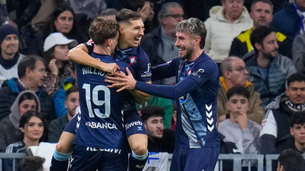 Williot Swedberg celebra uno de sus dos goles contra el Real Madrid