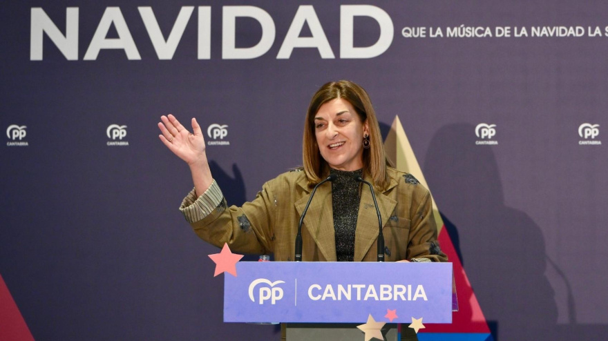 La presidenta del PP y de Cantabria, María José Sáenz de Buruaga, en la comida de Navidad del partidoSebastián Hipperdinger / Europa Press13/12/2025