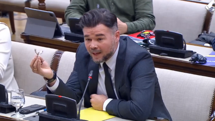 Gabriel Rufián durante la comisión de la dana en el Congreso