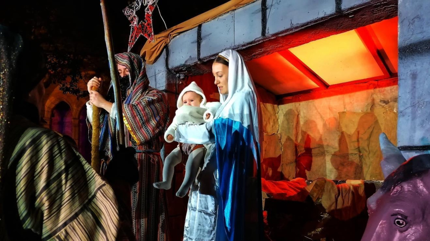 Belén viviente, claustro Catedral de Santander