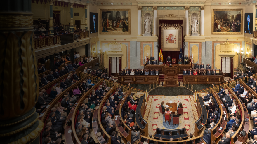 Vista del hemiciclo de las Cortes Generales, en el Congreso de los Diputados, a 29 de noviembre de 2023, en Madrid (España).