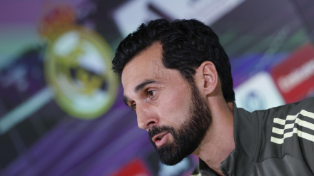 Álvaro Arbeloa, en su primera rueda de prensa con el Real Madrid