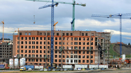 Edificio en construcción, imagen de archivo