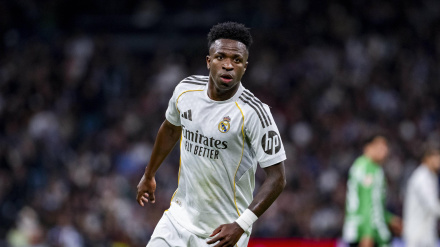 Vinicius durante un partido del Real Madrid