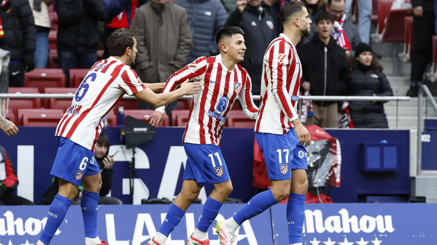 Thiago Almada celebra su gol en el Atlético - Mallorca
