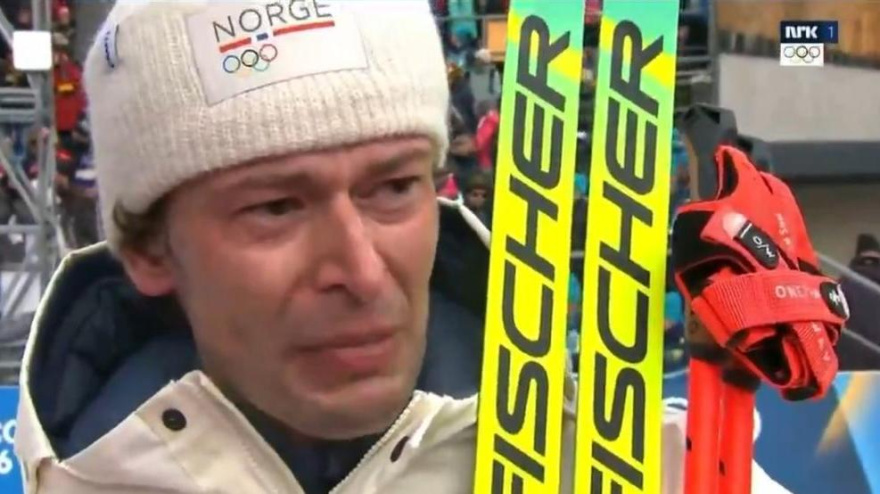 Sturla Holm Lægreid, confesando su infidelidad en televisión