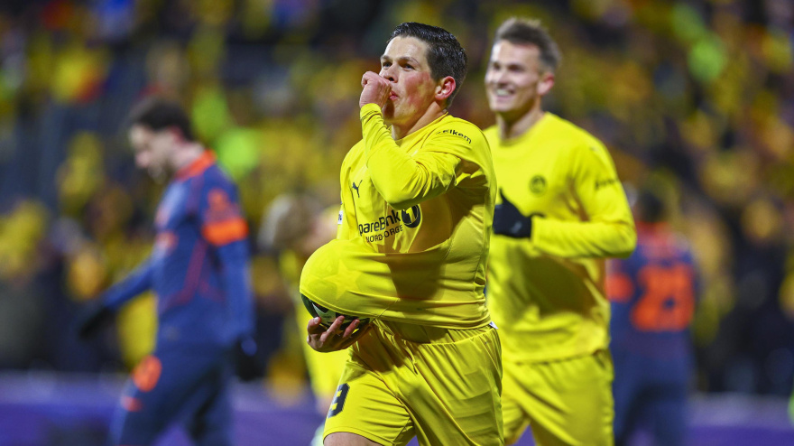 Los jugadores del Bodo Glimt celebran uno de los goles ante el Inter