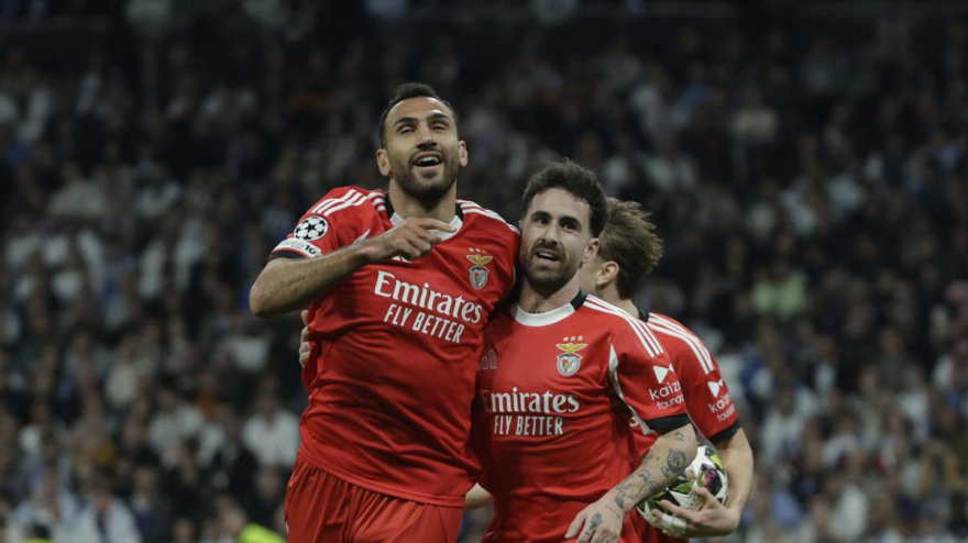 Rafa Silva celebra el 0-1 del Benfica contra el Real Madrid