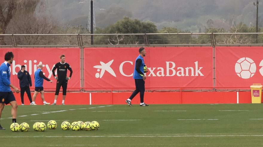 Martín Demichelis, durante el entrenamiento de hoy en Son Bibiloni
