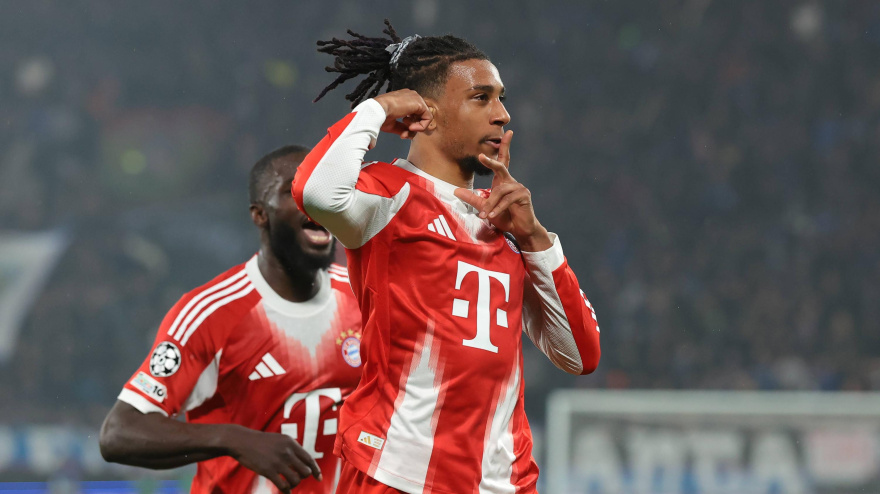 El francés Olise celebra su gol ante el Atalanta en Bérgamo.