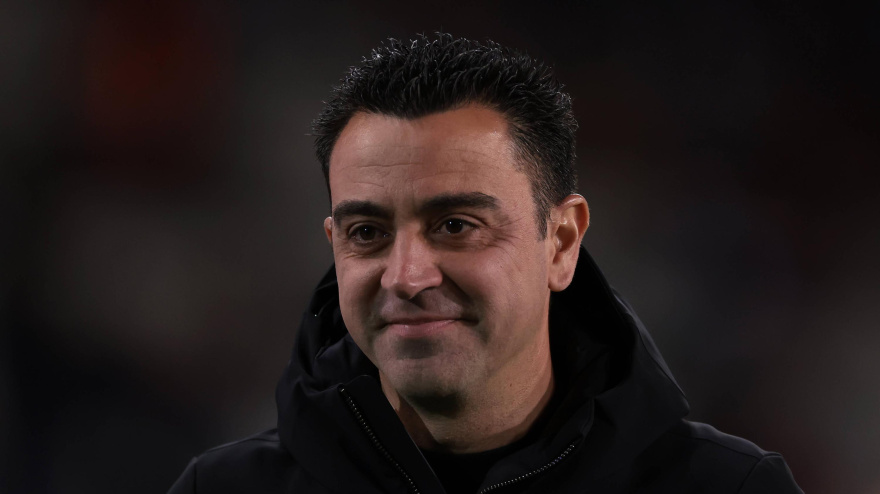 Xavi Hernández antes de un partido del FC Barcelona