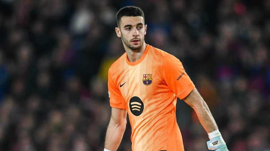 Joan García durante el Barcelona - Newcastle de la Champions League