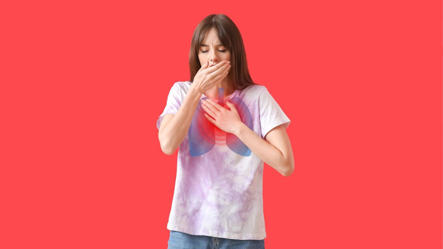 Chica tosiendo pulmones