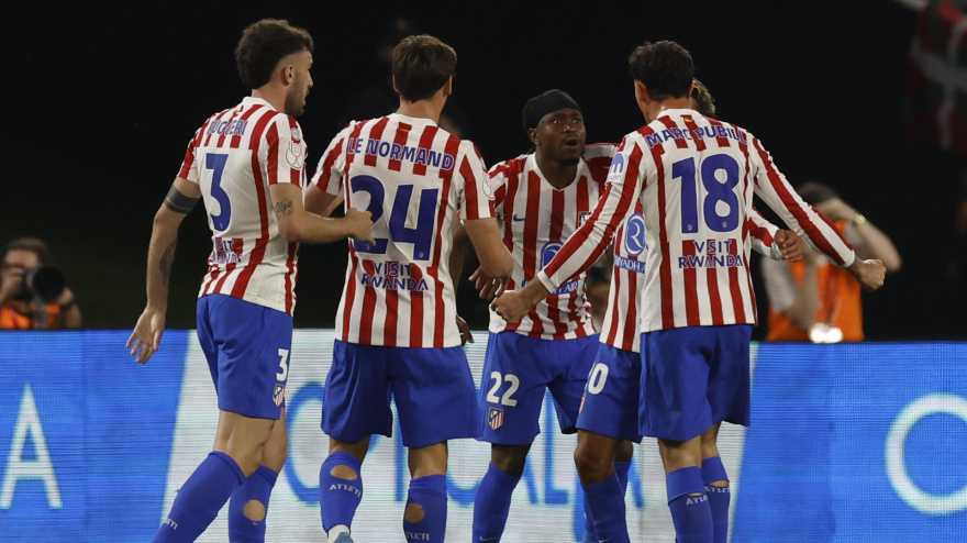 Lookman celebra el 1-1 el Atlético contra la Real Sociedad