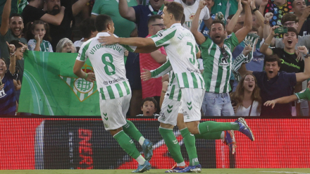 Lo Celso celebra el 1-0 contra el Getafe.