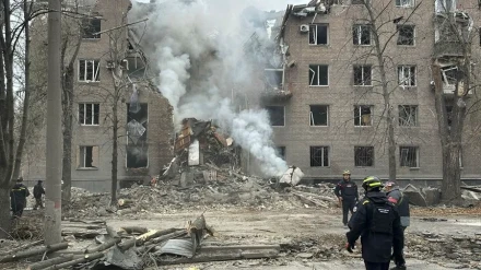 Daños en un edificio de viviendas tras un ataque rusos sobre territorio ucraniano