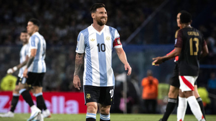 Leo Messi, durante el Argentina - Perú de clasificación para el Mundial 2026