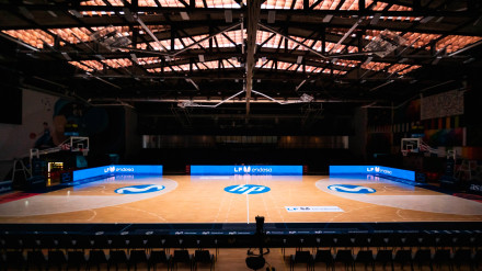 Vista del polideportivo Magariños, sede del Club Estudiantes de baloncesto