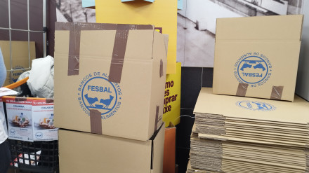 Cajas preparadas para la Gran Recogida del Banco de Alimentos de A Coruña