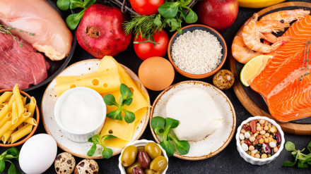 Alimentos de la dieta mediterránea, imagen de archivo