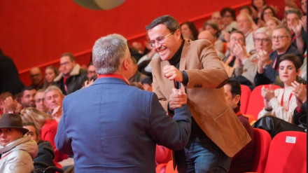 El secretario general del PSOE de Extremadura, Miguel Ángel Gallardo, saluda a Santos Cerdán este pasado s√°bado en el XV Congreso Regional del partidoPOLITICA ESPA√ëA EUROPA EXTREMADURAPSOE DE EXTREMADURA