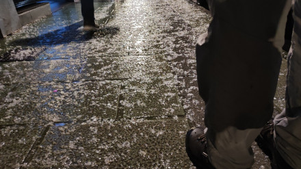 Una fuerte granizada cayó ayer sobre la ciudad de Lugo